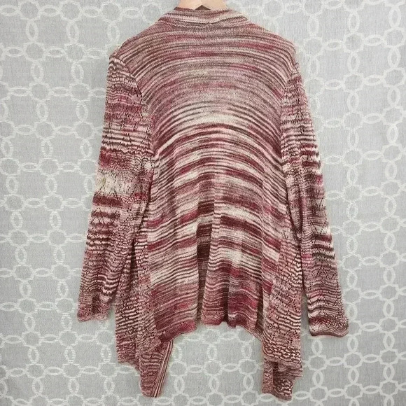 Catherines Open Front Waterfall Knit Sweater Cardigan Women's 1X - Picture 4 of 7